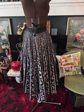 Vintage 1950s painted cotton circle skirt